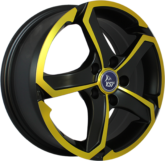 фото диска YST R16 ET38 DIA58,6 PCD:4/98 черный матовый+желтый