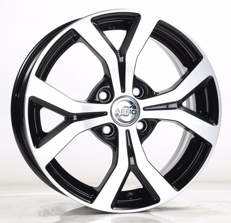 фото диска AERO R15 ET48 DIA54,1 PCD:4/100 черный глянцевый с полировкой