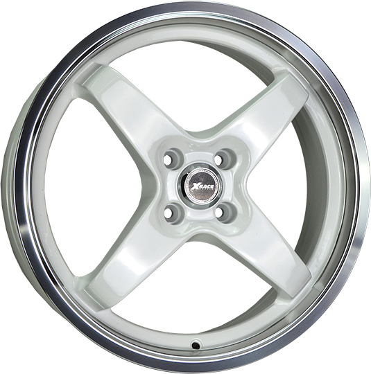 фото диска X-RACE R17 ET35 DIA58,6 PCD:4/98 белый полированный с полированным ободом