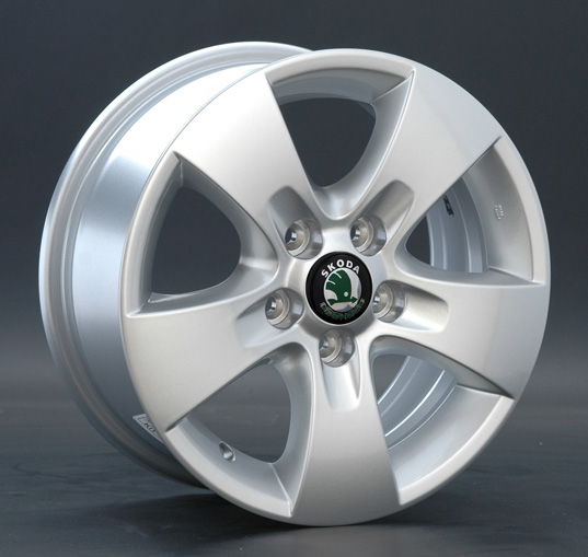 фото диска Replica LA R14 ET43 DIA57,1 PCD:5/100 серебро с черной полировкой