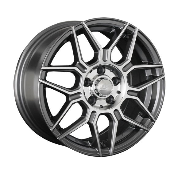 фото диска LS R16 ET40 DIA67,1 PCD:5/114,3 темно-серебристый с полировкой по лицевой части