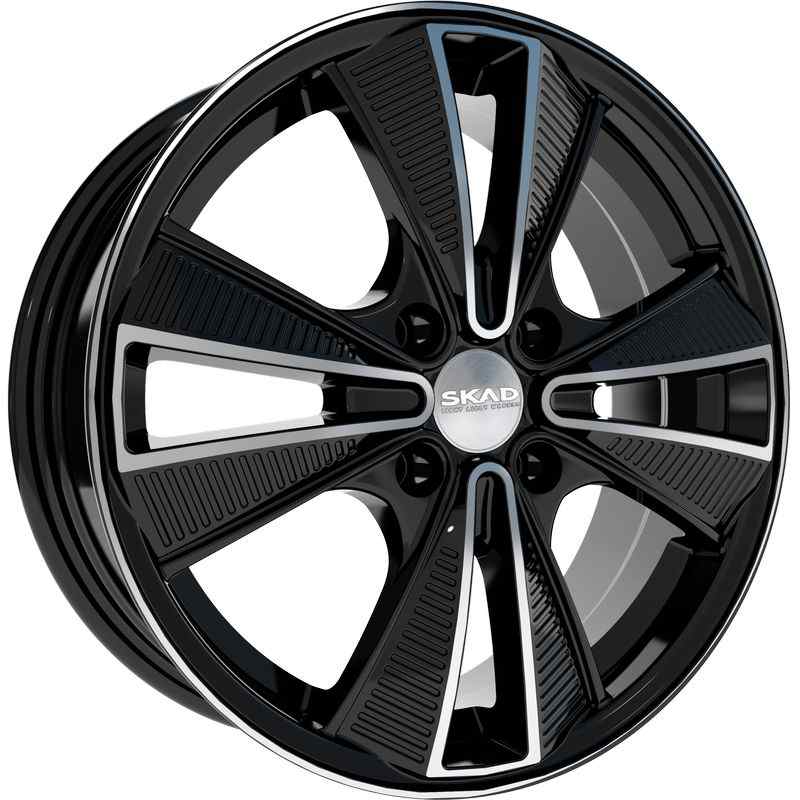 фото диска СКАД R16 ET37,5 DIA63,35 PCD:4/108 Матово-черный с алмазной проточкой