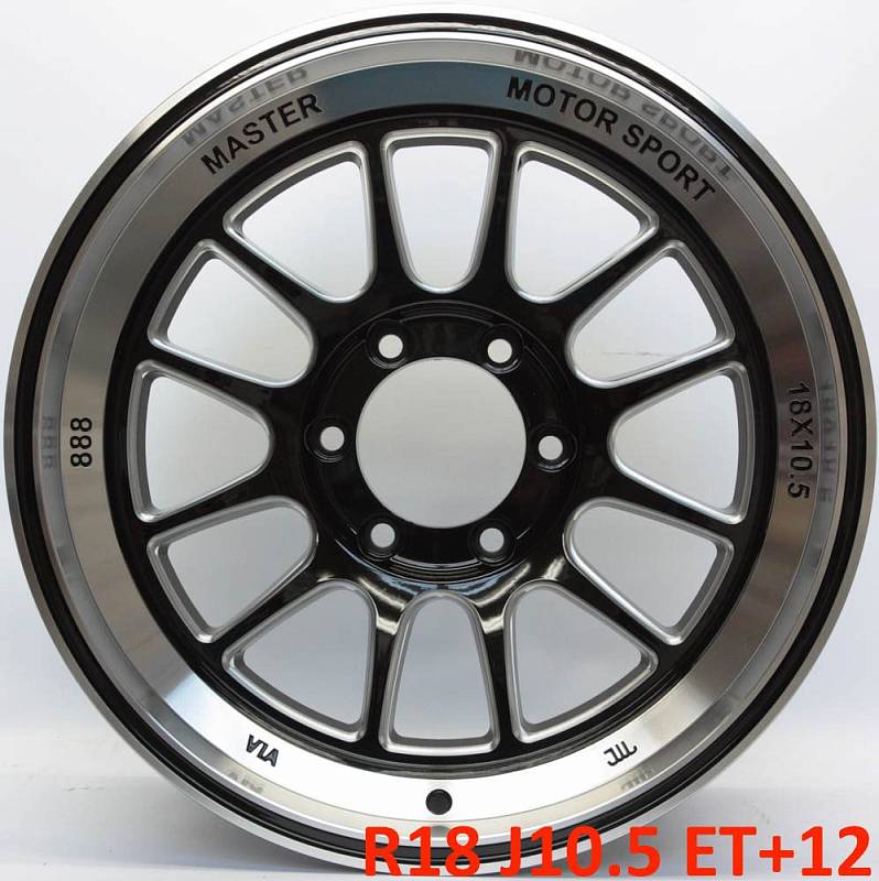 фото диска Cosmic R18 ET12 DIA106,1 PCD:6/139,7 чёрный + полированные спицы